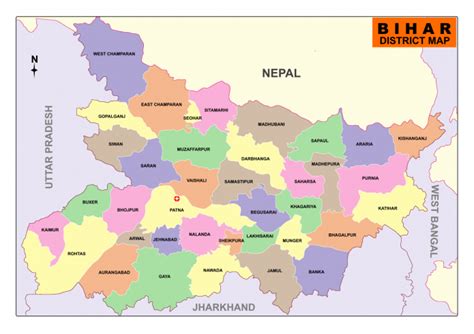 Bihar Map - Download Free Map Of Bihar & List Of Districts - Infoandopinion