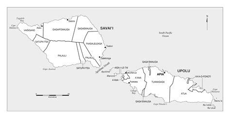 Large administrative map of Samoa with cities | Samoa | Oceania ...