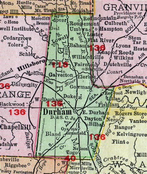 Durham County Map Nc - Cities And Towns Map