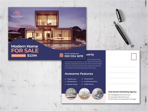 Real Estate Postcard Template on Behance