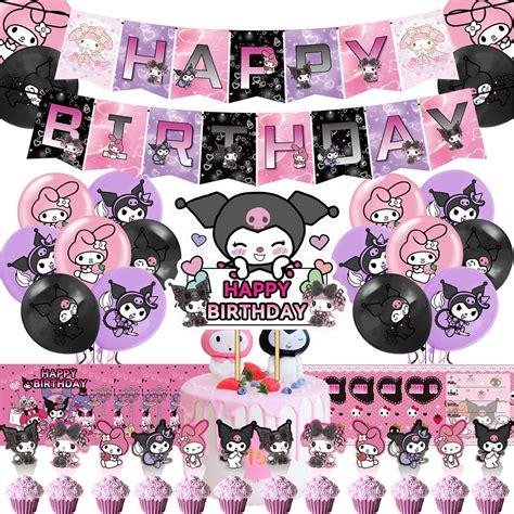 Cute Anime Party Decorations,Kawaii Birthday Party Supplies Includes ...