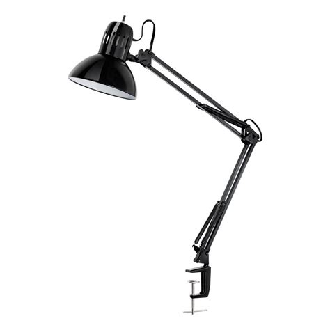 Globe Electric 32 in. Multi-Joint Metal Clamp Black Desk Lamp-56963 ...