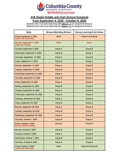 Columbia County School District releases A/B schedule update | WJBF