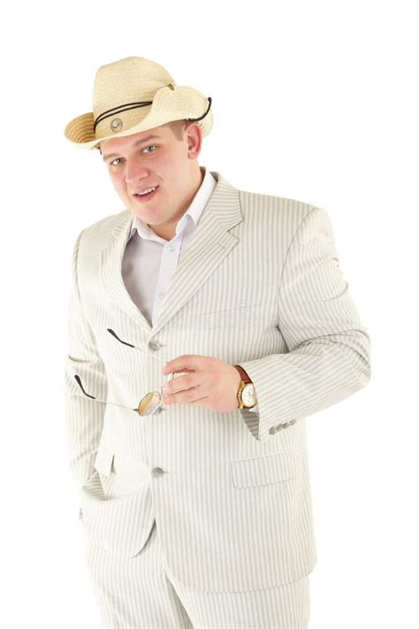 Serious Man in a Classic Suit. Isolated Over White Stock Image - Image ...