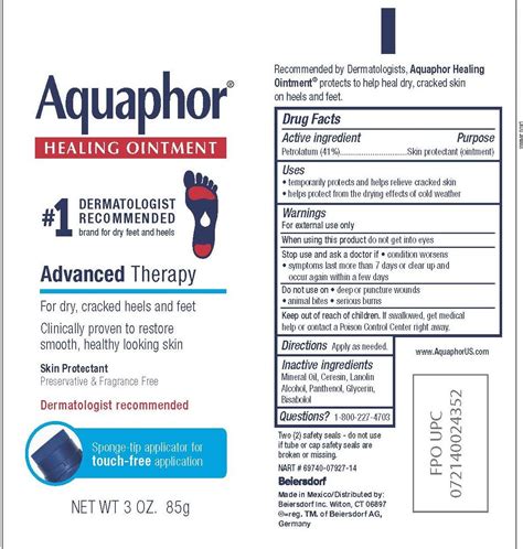 Aquaphor Healing (ointment) Beiersdorf Inc