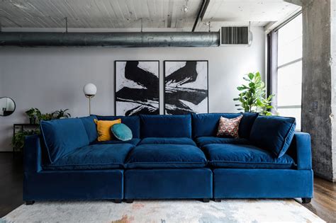 Kova PitBlue Velvet in 2022 | Comfortable sofa, Pit sofa, Modern couch