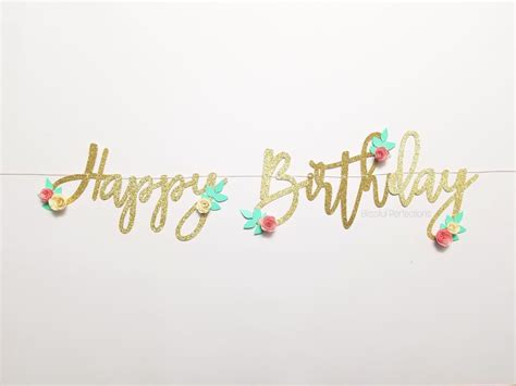 Happy Birthday Banner Floral Birthday Banner Boho Birthday | Etsy ...