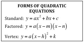 Standard Form of Quadratic Equation with Examples