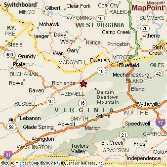 Tazewell, Virginia Area Map & More