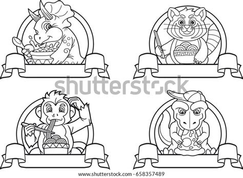 Funny Animals Set Logos Stock Vector (Royalty Free) 658357489 ...