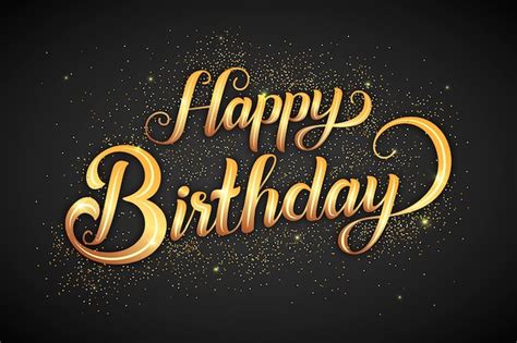 Happy Birthday Gold Text Images - Free Download on Freepik