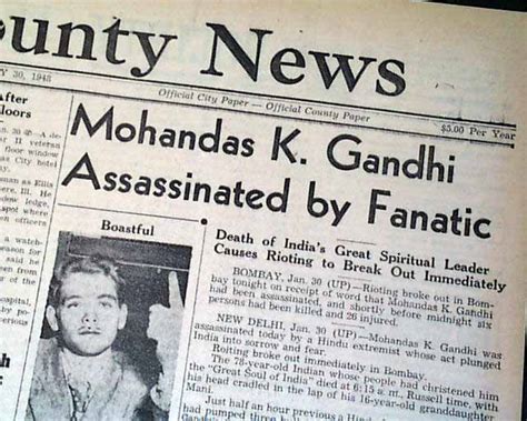 First report on the assassination of Gandhi... - RareNewspapers.com