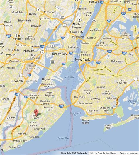 Staten Island on Map of New York City