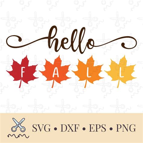 Hello Fall Leaves SVG