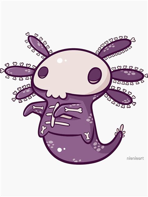 "Halloween Axolotl - Skeleton!" Sticker for Sale by nienieart | Redbubble