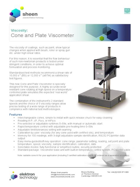 Cone and Plate Viscometer: Viscosity | PDF | Viscosity | Metrology