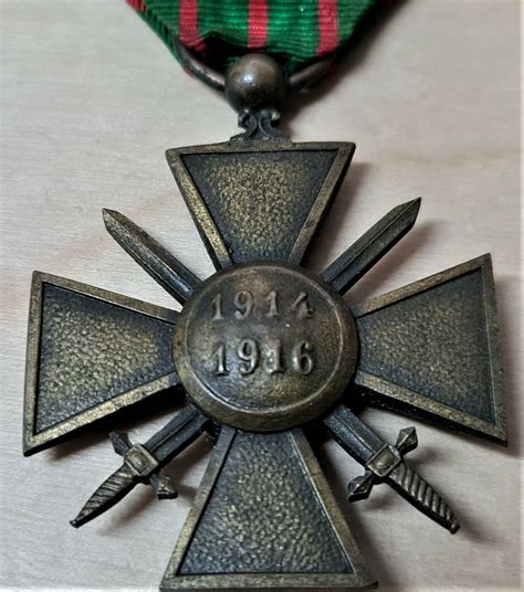 VINTAGE WW1 FRENCH CROIX DE GUERRE 1914 – 1916 WITH STAR CITATION MEDAL ...