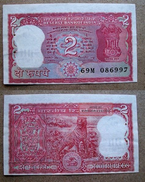 Rs. 2 Two Rupee Standing Full Tiger Unc Note Scarce Massive Shifting ...