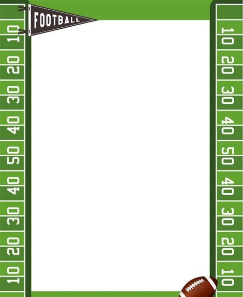 Football Border, Pdf, Printable Blank Sports Template Instant Download ...