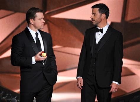 Matt Damon Stopped by the 2016 Emmys to Hassle Jimmy Kimmel