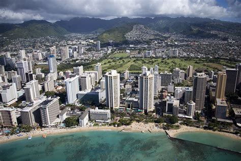 Waikiki Beach aerial, Oahu, Hawaii 2005 Waikiki Beach, Oahu Hawaii ...