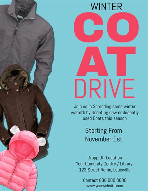 Printable Coat Drive Flyer Template Free