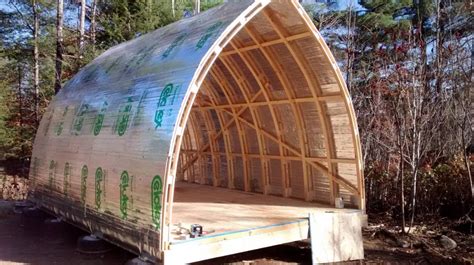 Hoop/quonset hut type building for temporary living structure (natural ...