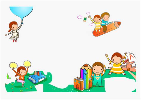 Pencil Drawing Decoration Book Cartoon Children Clipart - Background ...