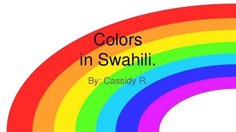 Colors in Swahili.