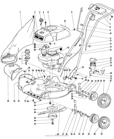 Toro 20222, Lawnmower, 1968 (SN 8000001-8999999) Parts Diagram for 19 ...