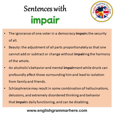 Sentences with impair, impair in a Sentence in English, Sentences For ...