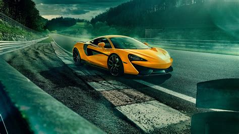 Yellow sports car on the road HD wallpaper | Wallpaper Flare