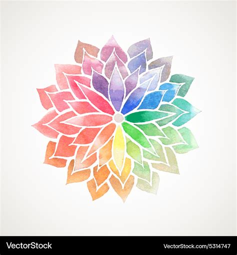 Rainbow watercolor painted flower Royalty Free Vector Image