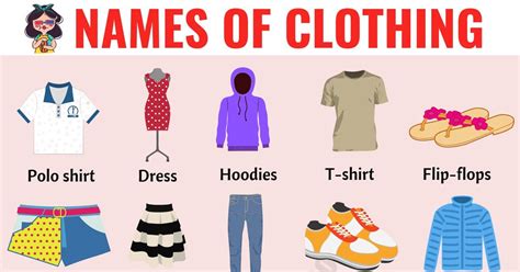 Types of Clothing: Useful List of Clothing Names with the Picture - ESL ...