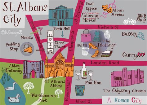 St Albans Map Print - Etsy UK