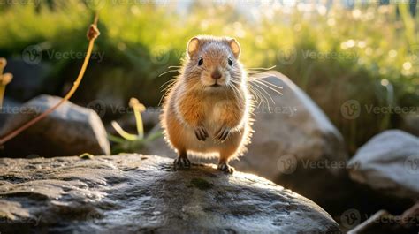 Close-up photo of a Gerbil looking in their habitat. Generative AI ...