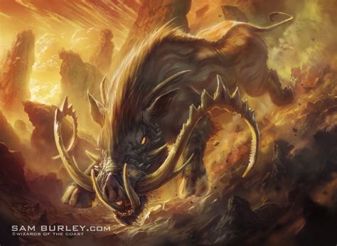 Bladetusk Boar MtG Art from Journey into Nyx Set by Sam Burley - Art of ...