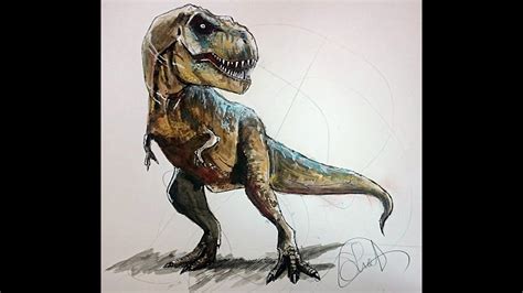 SPEED DRAWING T-REX (JURASSIC WORLD) // Speed Art Samuel Romero - YouTube