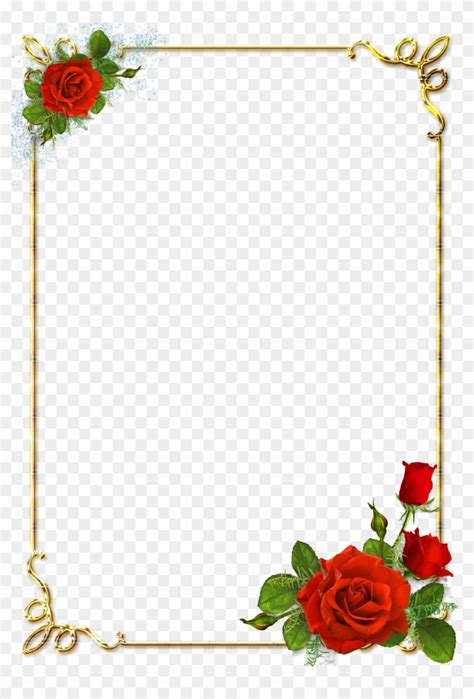 Rose Border Design - Flower Rose Border Design, HD Png Download ...