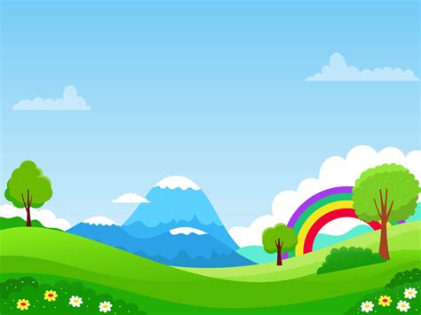 Nature landscape vector illustration with a cute and colorful design ...