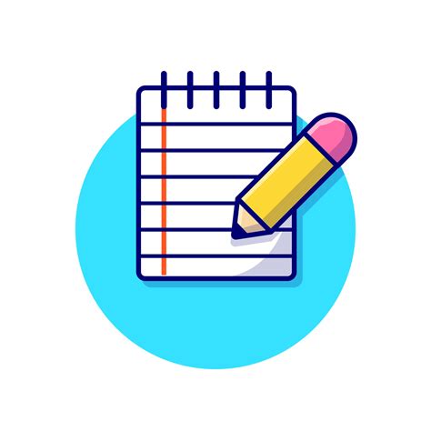 Pencil And Notes Cartoon Vector Icon Illustration. Education Object ...