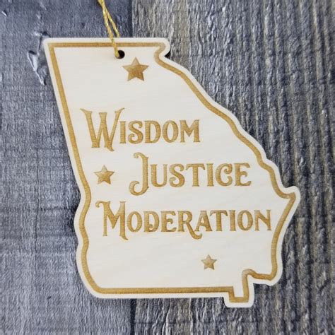 Georgia Ornament - GA State Shape with State Motto - Handmade Wood Orn ...