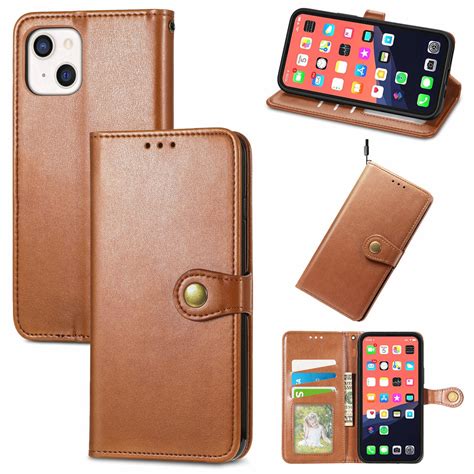 For iPhone 13 Pro Max, iPhone 13 Wallet Case (2021) PU Leather Folio F ...