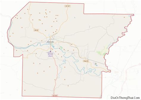 Map of Independence County, Arkansas - Thong Thai Real