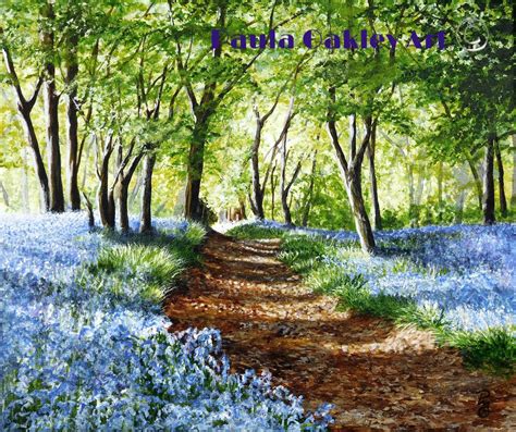 ORIGINAL ART by Paula Oakley: Painting the bluebells