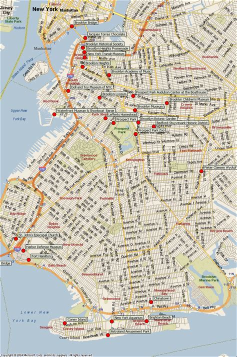 Brooklyn Attractions map - brooklyn new york • mappery