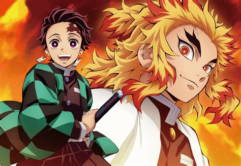 Kyojuro Rengoku and Tanjiro Kamado Demon Slayer Art Wallpaper, HD Anime ...