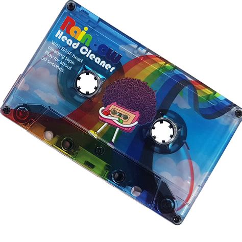 Rainbow Head Cleaning Cassette Tape - Retro Style Media