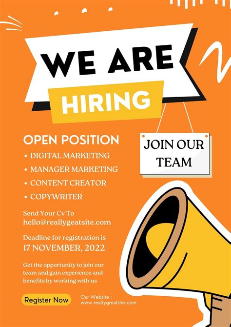 We Are Hiring Poster Template