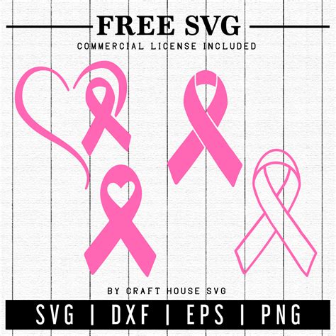 FREE | Breast Cancer Awareness Ribbons SVG | FB11 - Craft House SVG